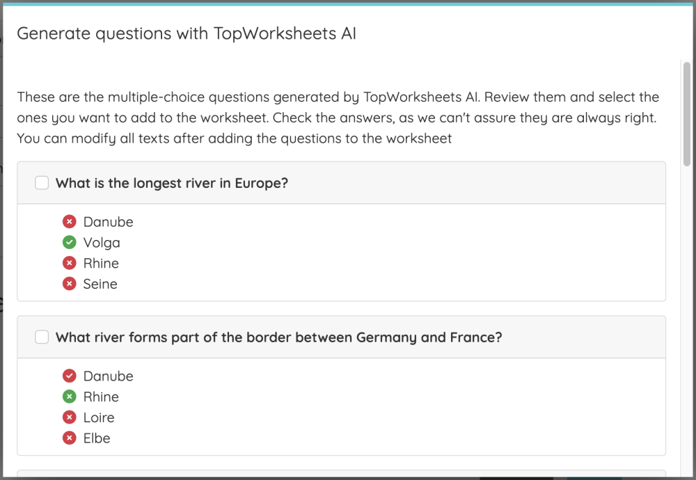 Help on How to generate multiple-choice questions | TopWorksheets
