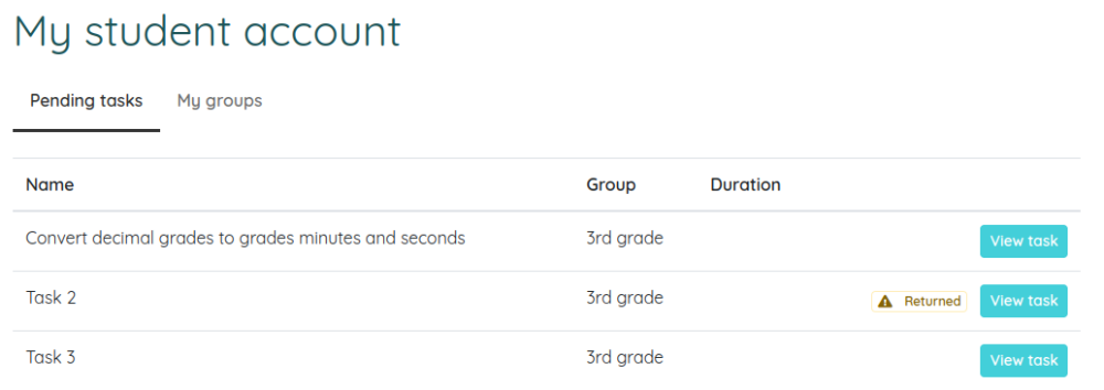 My TopWorksheets' student account