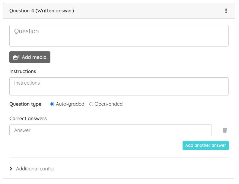 Written answer question type