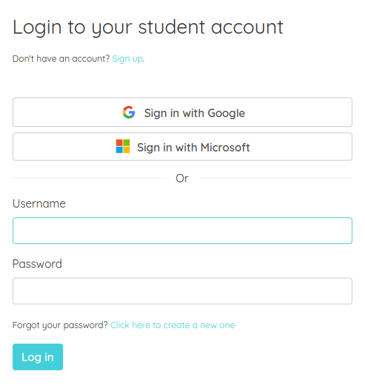 Log in into your student account