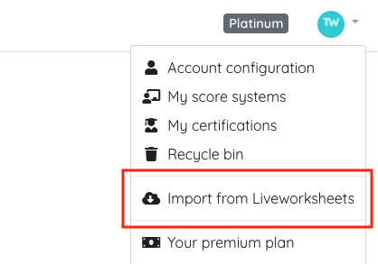 How to import your worksheets from Liveworksheets