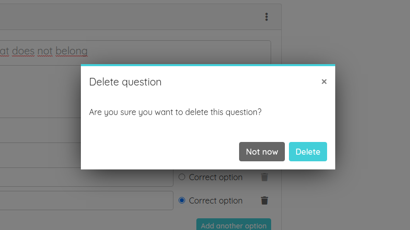 Delete question