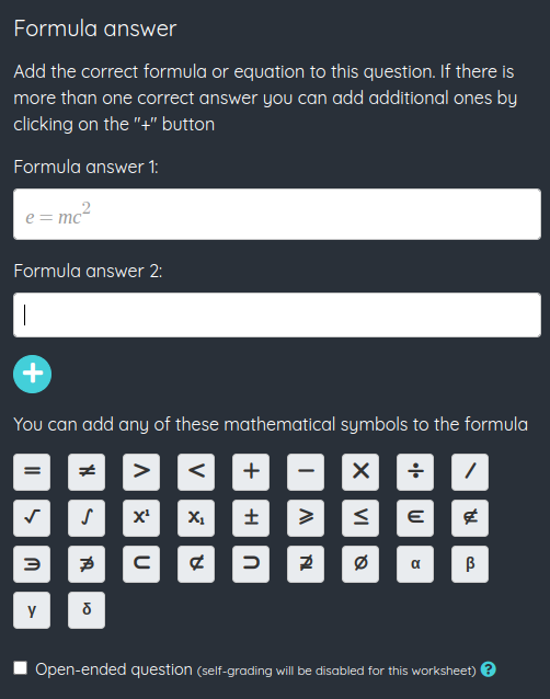 Formula answer