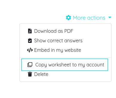 Copy worksheet to my account