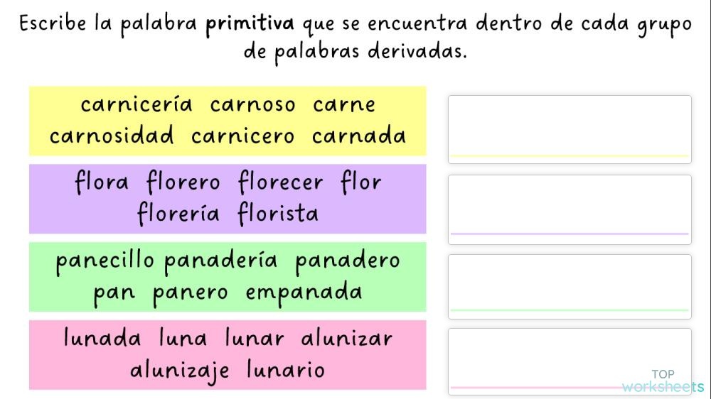 Palabras Dela Misma Familia De Joven