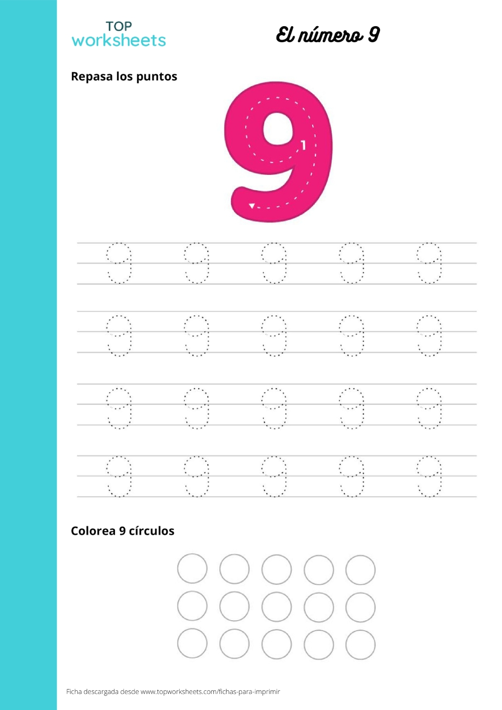Ficha para imprimir: El nueve Página 1 | TopWorksheets