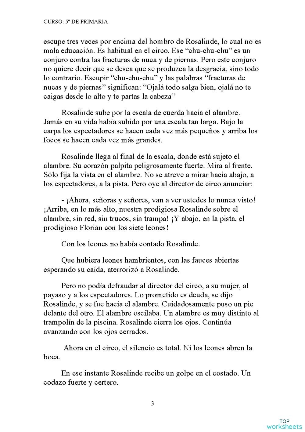 Rosalinde Tiene Ideas En La Cabeza Printable Worksheet TopWorksheets