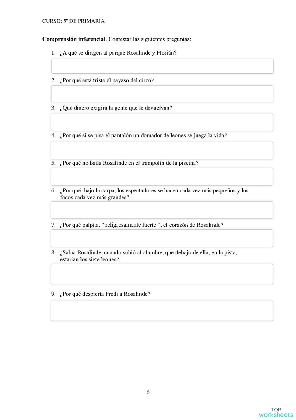 Rosalinde Tiene Ideas En La Cabeza Printable Worksheet TopWorksheets